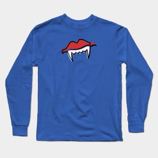 one line | vampire | lips | teeth Long Sleeve T-Shirt